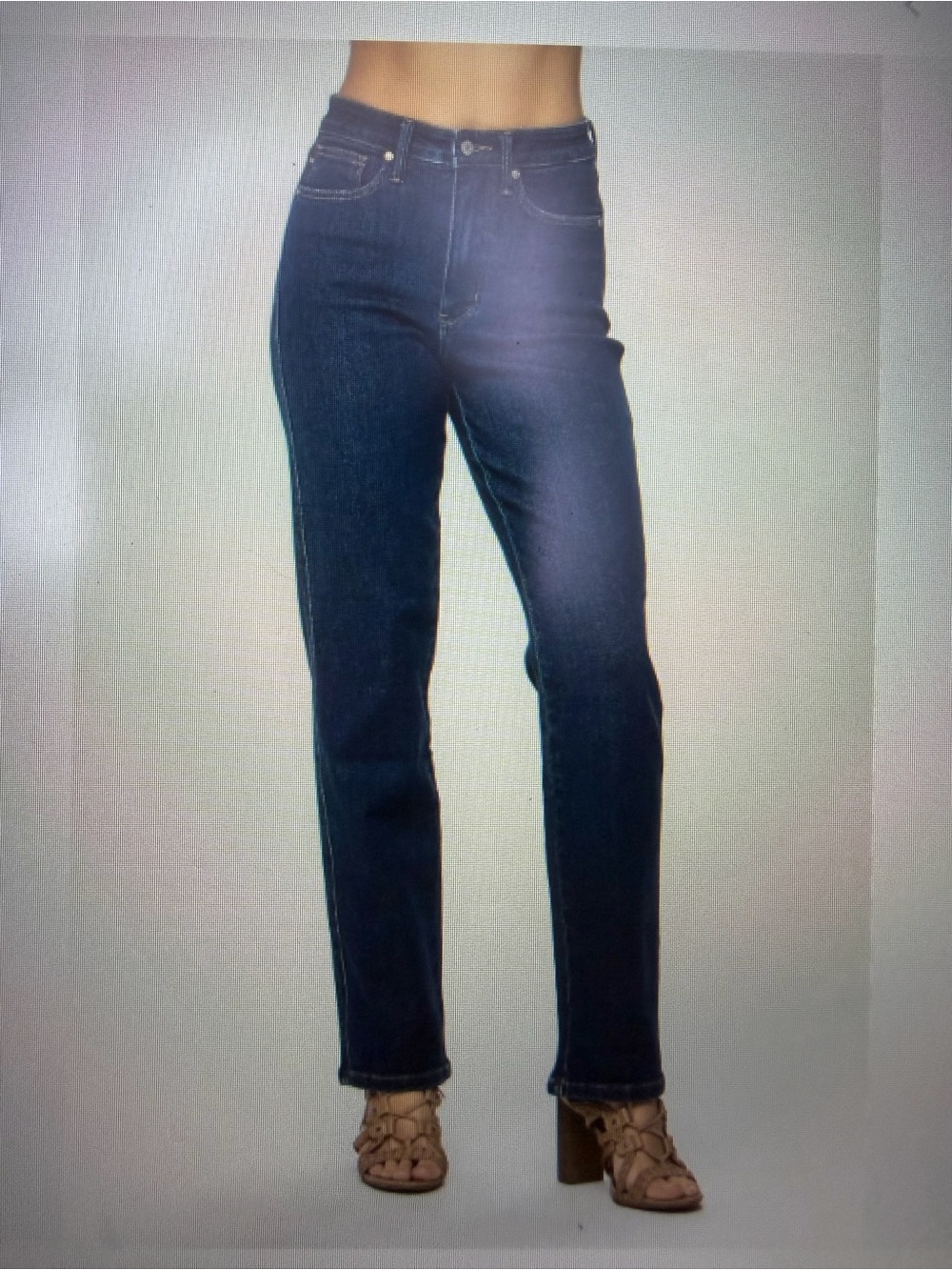 Judy Blue Mid-Rise Straight Leg Jeans — Dark Indigo